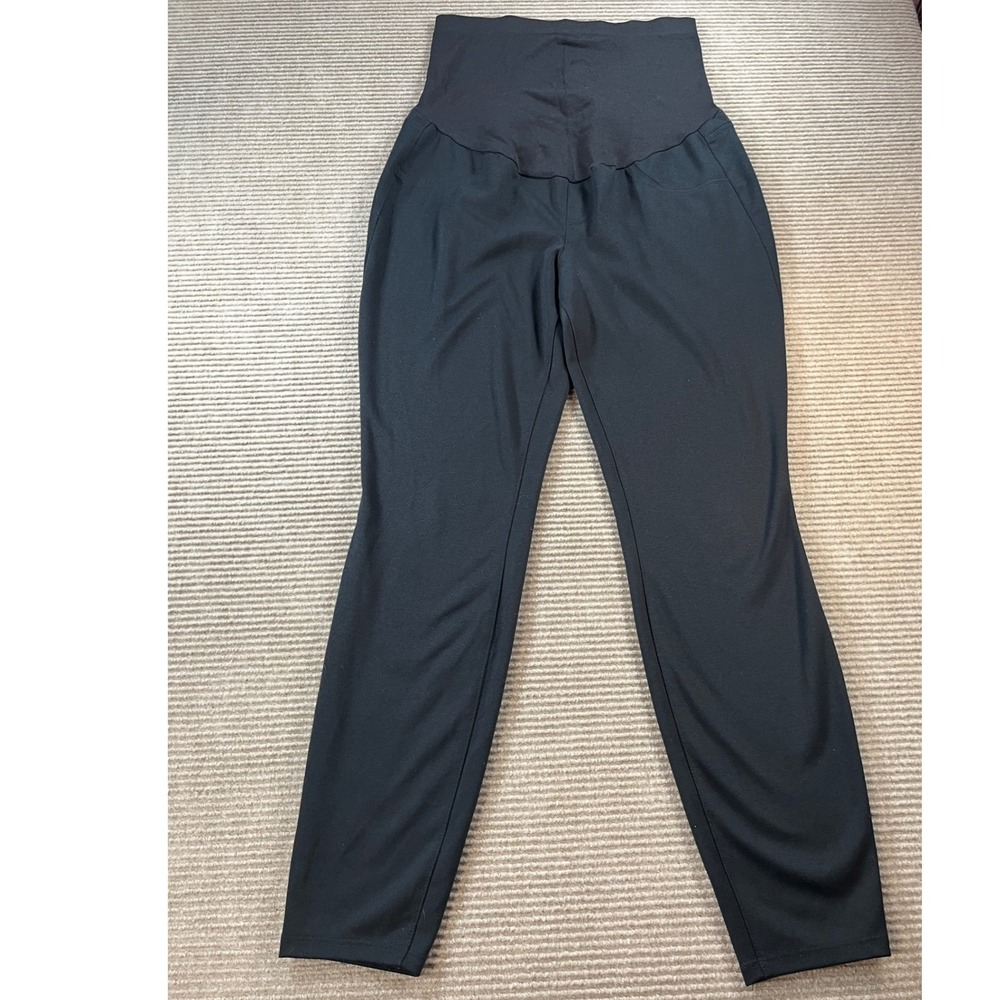 a:glow Maternity Black Over the Belly Slim Leg Career Pants Size Medium
